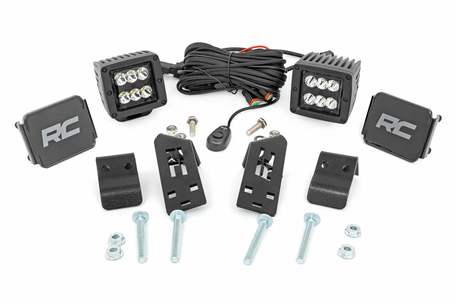Fits Polaris RZR PRO XP LED Light Kit _A_ Pillar Mount 2_ Black Pair Spot 93076